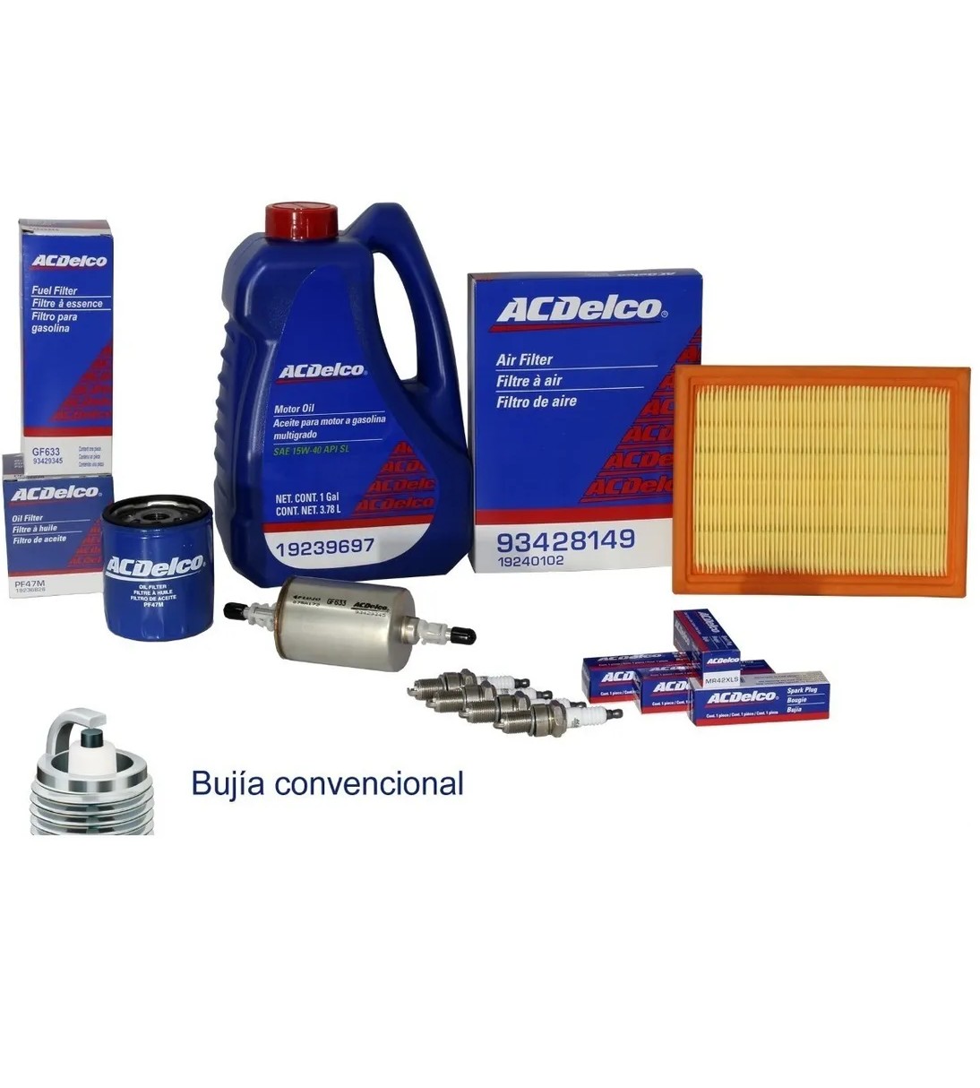 Kit Afinacion Chevy 1996-2012 Aceite 15w40 Multigrado Bujia Convencional