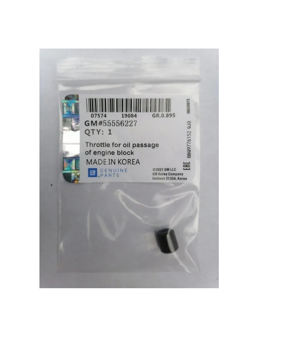 Valvula Verificadora Flujo Aceite Cruze 1.8 2012-2017