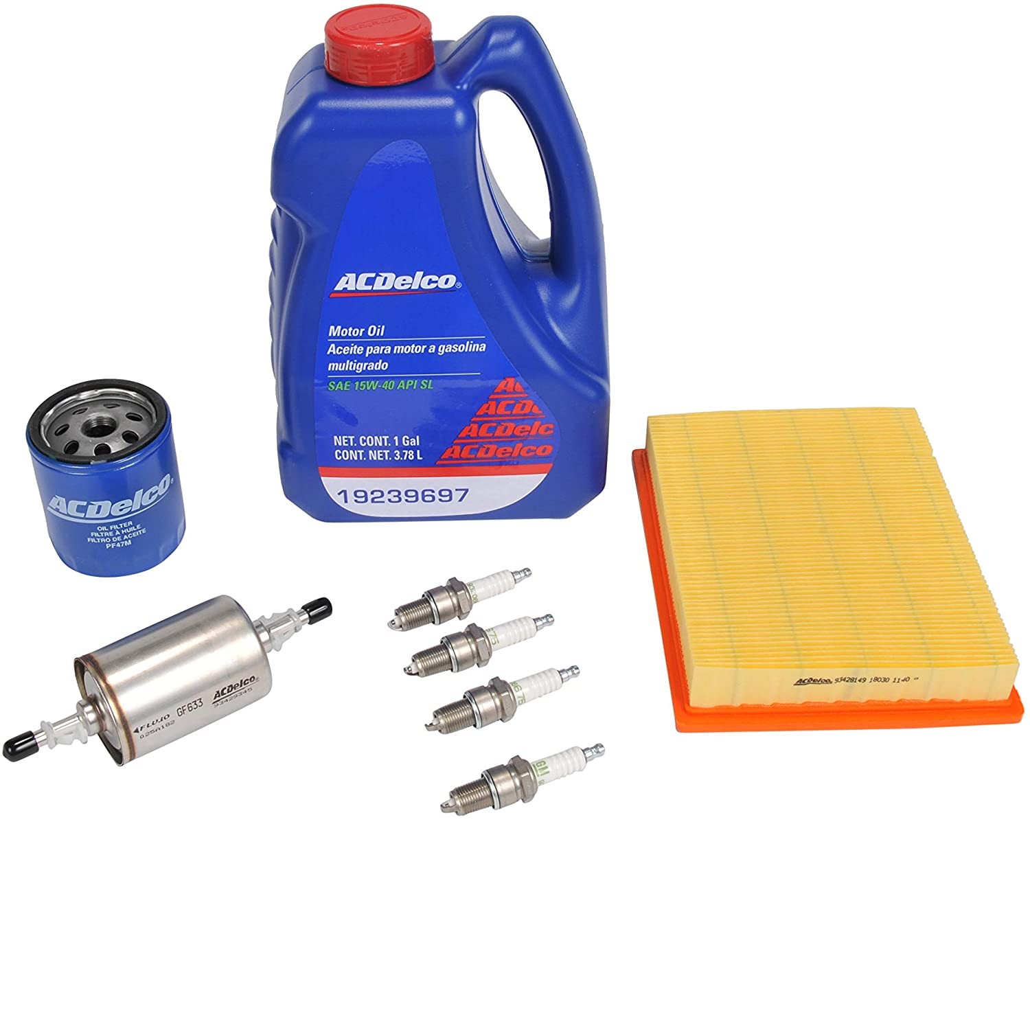 Kit Afinacion Chevy 1996-2012 Aceite 15w40 Multigrado Bujia GM Bifurcada